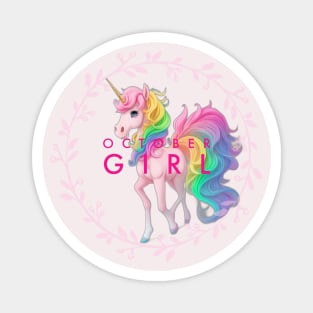 Born in October Unicorn Magnet